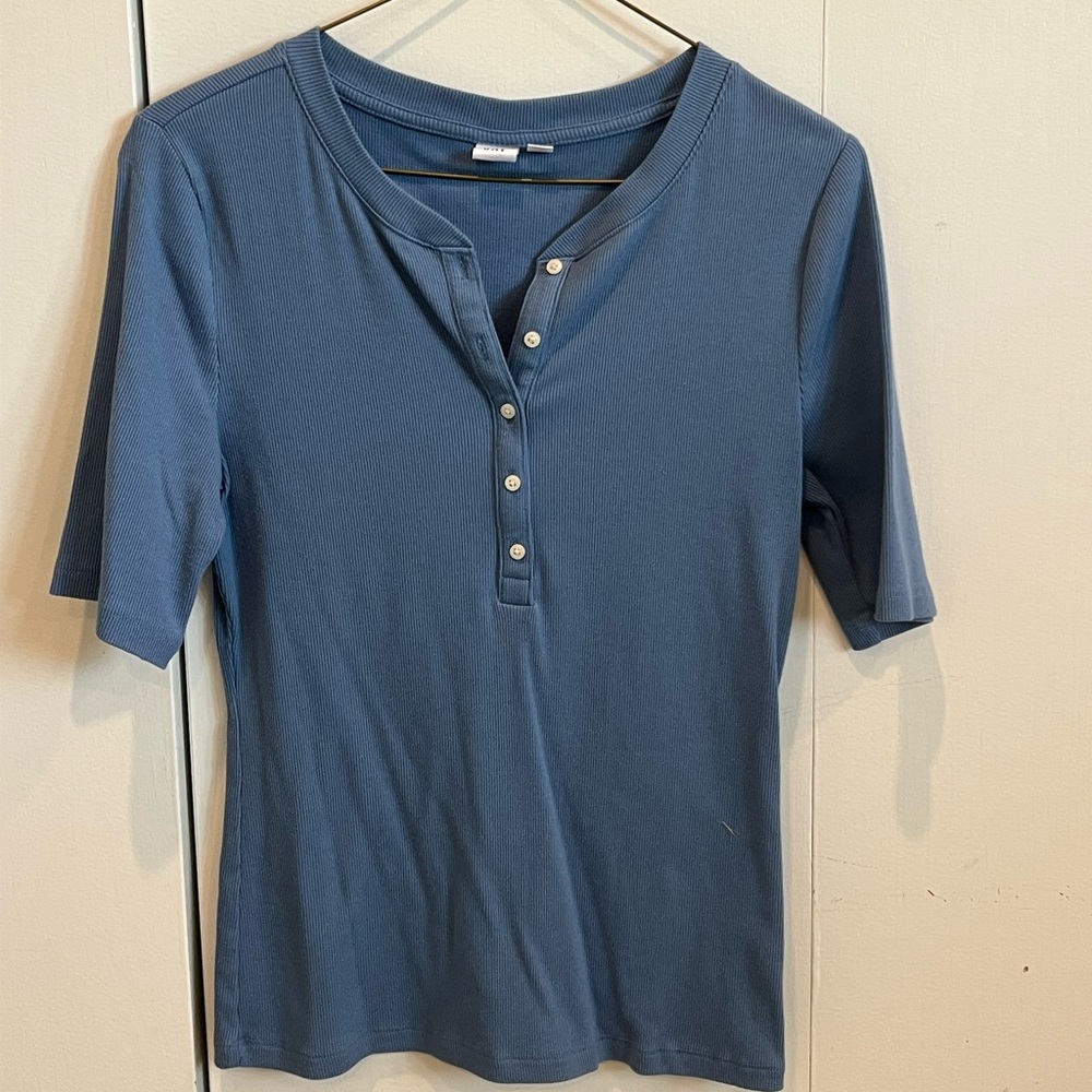 GAP Blue Short Sleeve Henley Tee